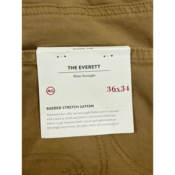 NWT AG Adriano Goldschmied Everett Men’s Slim Straight Pants Cotton 36x34 - Picture 8 of 13